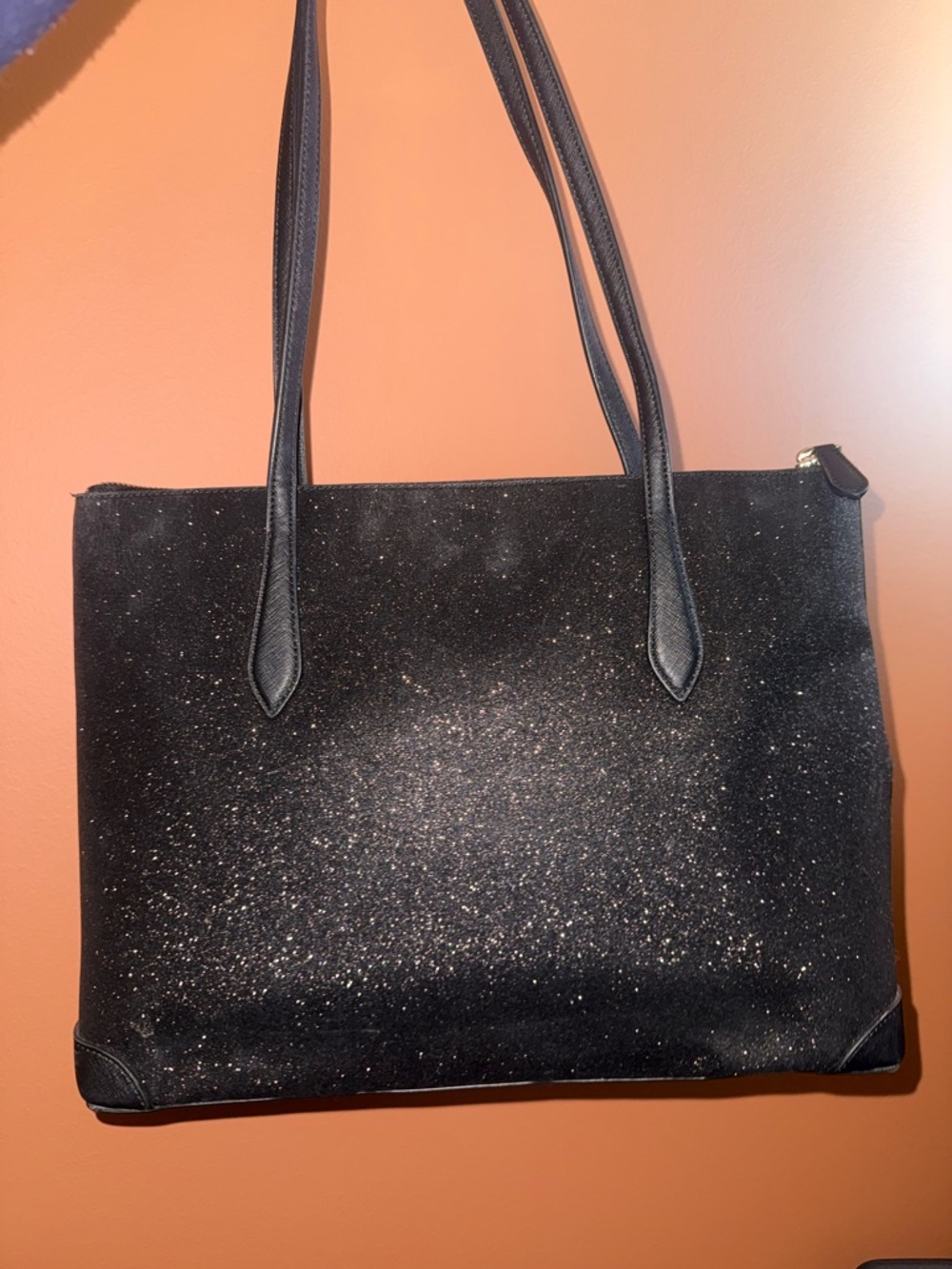 kate spade Black Glitter Shoulder Tote